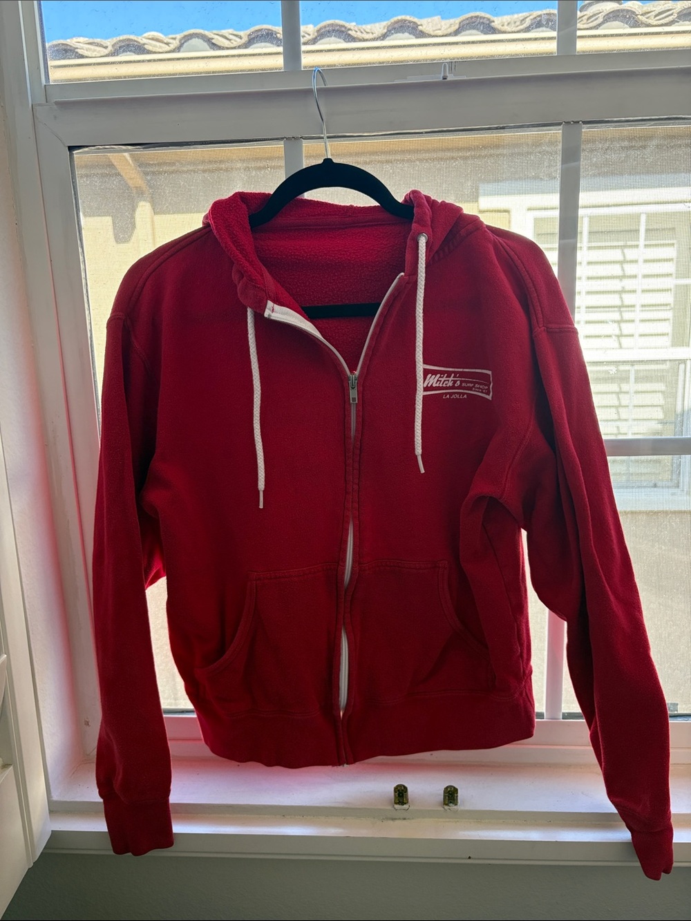 Zip-Up Hoodie Jacket - Red